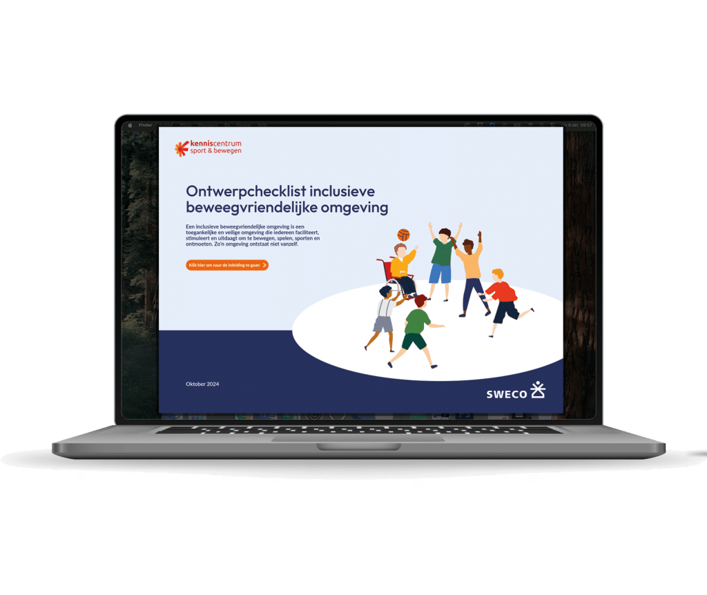 Voorbeeldweergave ontwerpchecklist inclusieve beweegvriendelijke omgeving